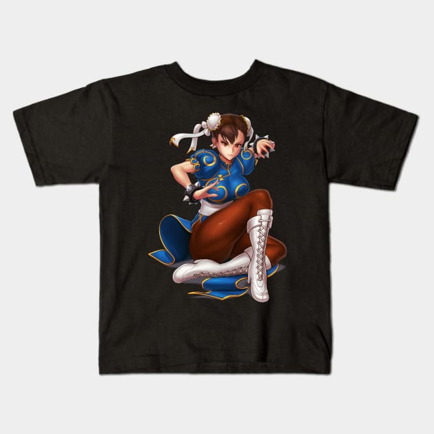 Chun-Li Kids T-Shirt by hybridmink